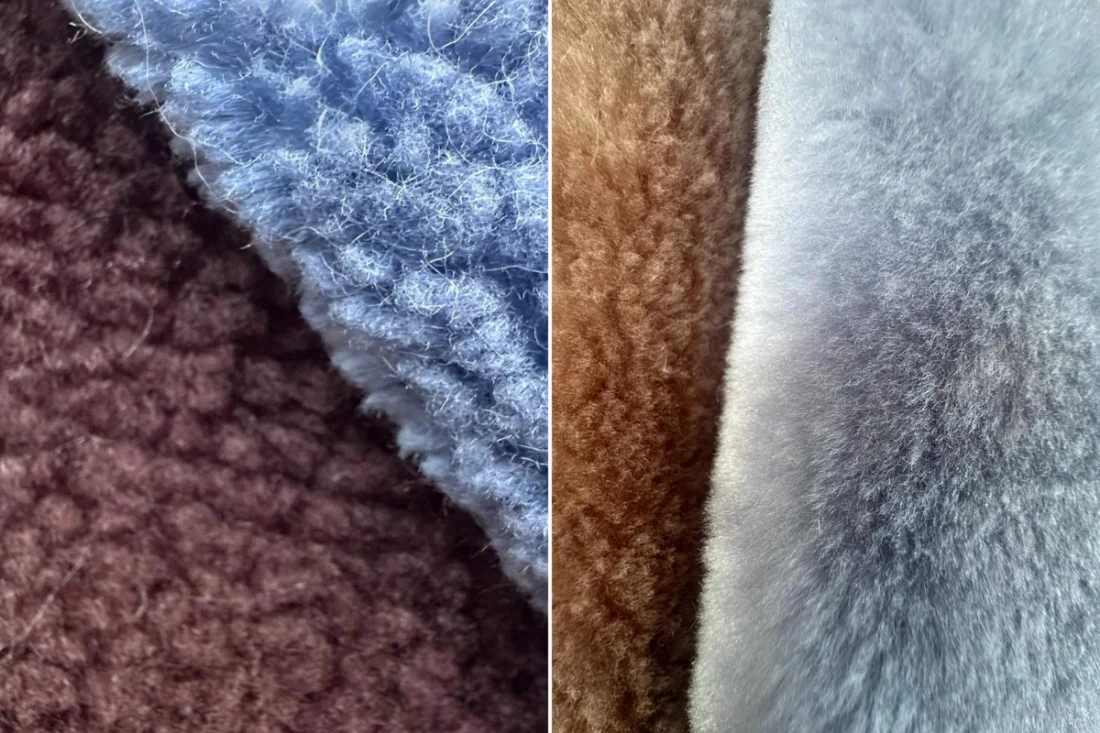 Images of BioFur's compostable faux furs BioSherpa and BioBunny