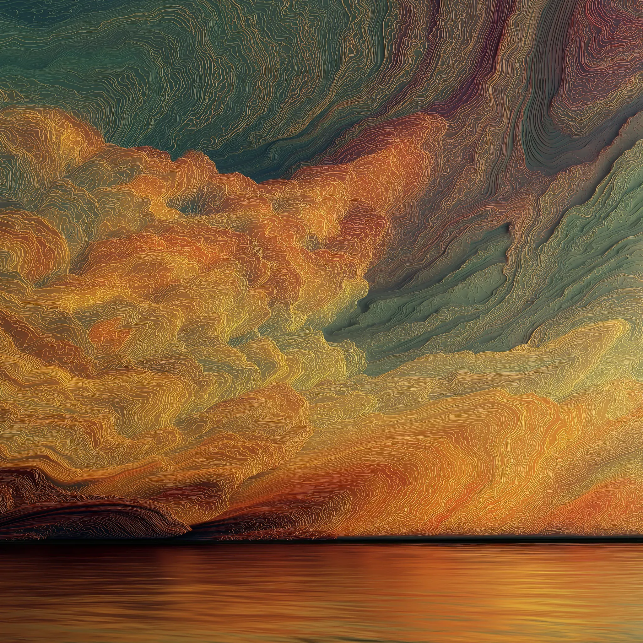 3D rendering of a imaginary horizon of otherworldly materials